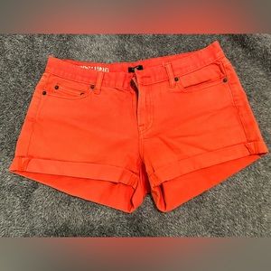 J Crew Mid-Rise Salmon Denim Shorts